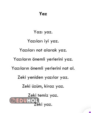 Hızlı Okuma Metinleri 4. Grup Harfler