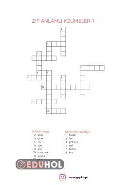 Zıt anlamlı kelimeler-1