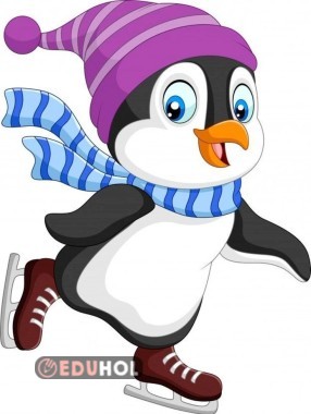 Penguen Mor Şapkalı Karne Kılıfı