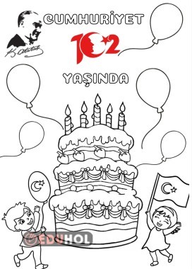 Cumhuriyet 102 yaşında pasta boyama