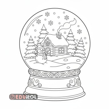 Kar Küresi Boyama Sayfası