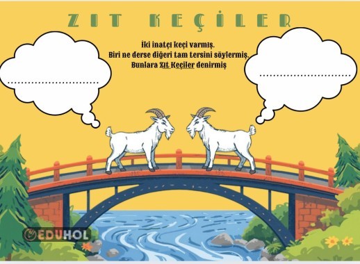 Zıt Anlamlı Kelimeler Yaz Sil Şablonu(Zıt Keçiler)