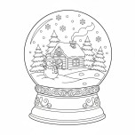 Kar Küresi Boyama Sayfası