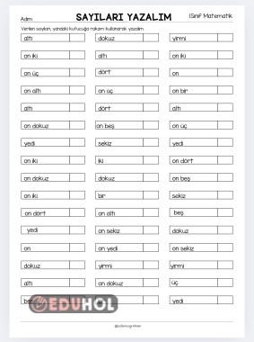Sayıları Yazalım