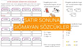 2.SINIF SATIR SONUNA SIĞMAYAN SÖZCÜKLER