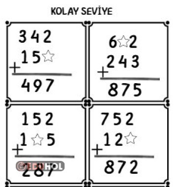 3.SINIF TOPLAMA İŞLEMİNDE VERİLMEYENLER