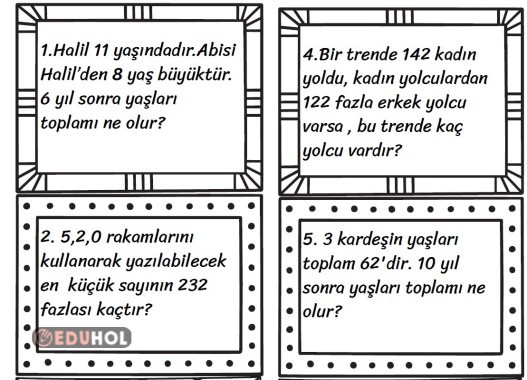 TOPLAMA PROBLEMLERİ DEFTERE YAPIŞTIR, ÇÖZDÜR