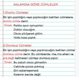 ANLAMINA GÖRE CÜMLELER DEFTER NOTU