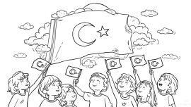 İLK DERS TÜRK BAYRAĞI RESİMLER (9 ADET)