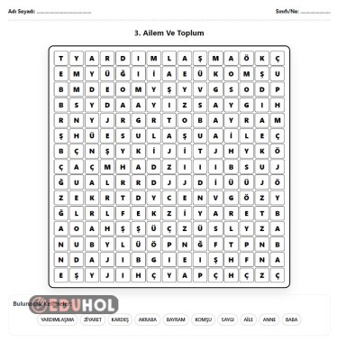 Hayat Bilgisi-Ailem Ve Toplum