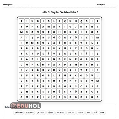 Matematik - Ünite 3: Sayılar Ve Nicelikler 3