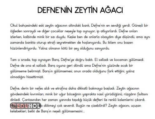 Okuma-Anlama Metin Çalışması (Metin Soruları ile birlikte)