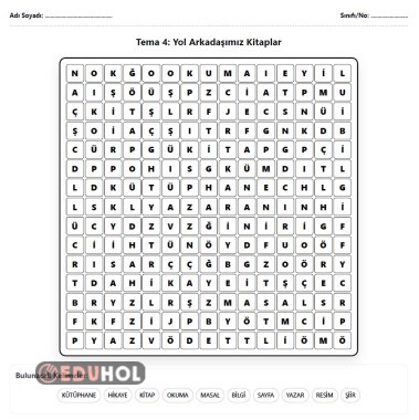 Türkçe-Tema 4: Yol Arkadaşımız Kitaplar
