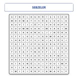 SEBZELER KELİME BULMACA