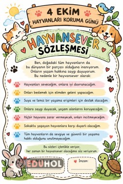 4 Ekim Hayvanları Koruma Günü Hayvansever Sözleşmesi