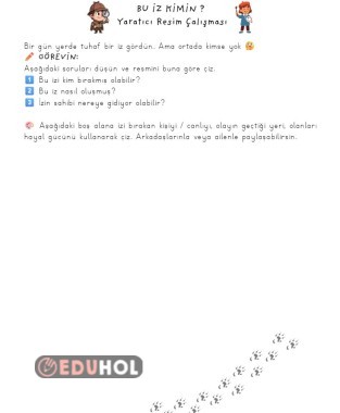 Yaratıcı Resim Çalışması - Bu İz Kimin