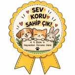 4 Ekim Hayvanları Koruma Günü Rozeti