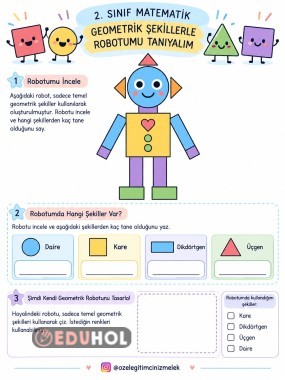 2. Sınıf MATEMATİK GEOMETRİK ŞEKİLLER ÇALIŞMA KAĞIDI