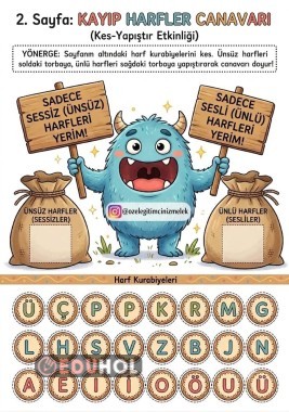 📚 2. Sınıf Türkçe – Ünlü ve Ünsüz Harfler Etkinliği