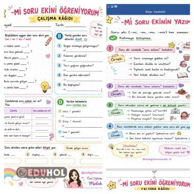 3. Sınıf Türkçe | “Mi” Soru Ekinin Yazımı Destek Notu ve Çalışma Kağıdı