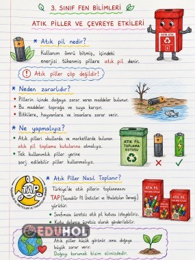 3.Sınıf Fen Bilimleri – Atık Piller ve Çevreye Etkileri