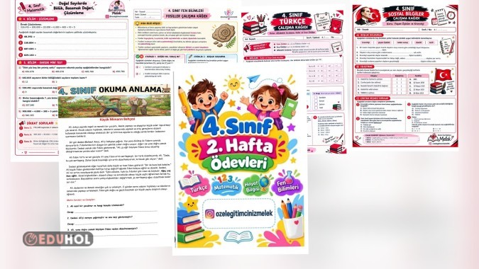 📚 4. SINIF 2. HAFTA ÖDEVLERİ HAZIR! 📝✨
