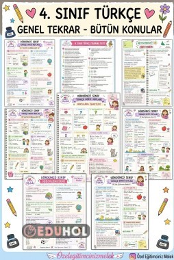 📚 4. Sınıf Türkçe Genel Tekrar | Defter Notları + Testler ✏️