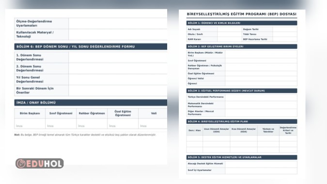 BEP Toplantı Dosyası – Öğrenci İçin Okulda Kullanılabilecek Hazır Formlar