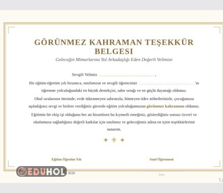 Yıl Sonu Karne Yanına 