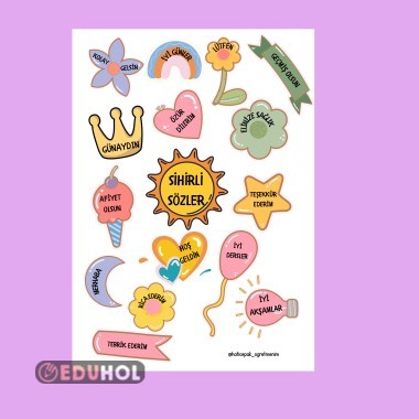 DEFTER İÇİN SİHİRLİ SÖZLER ÇIKARTMALARI