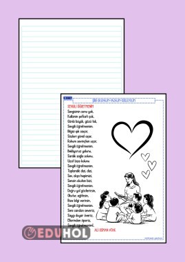 SEVGİLİ ÖĞRETMENİM ŞİİRİ OKUMA YAZMA ETKİNLİĞİ