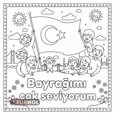 Bayrağımı Seviyorum Boyama