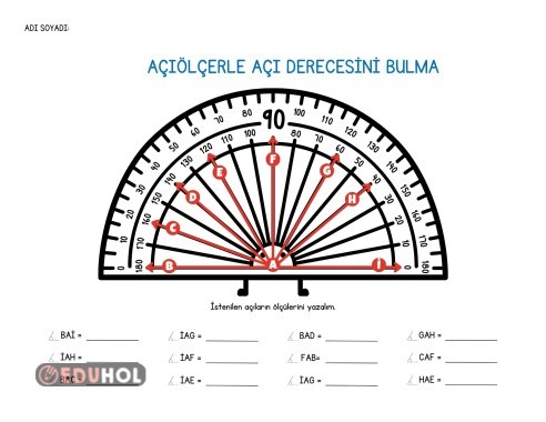 4. SINIF  AÇIÖLÇERLE AÇI ÖLÇME