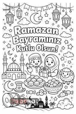 Ramazan Bayramı Boyama Sayfası