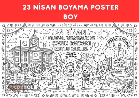 23 NİSAN POSTER BOY BOYAMA SAYFASI GRUP ÇALIŞMASI