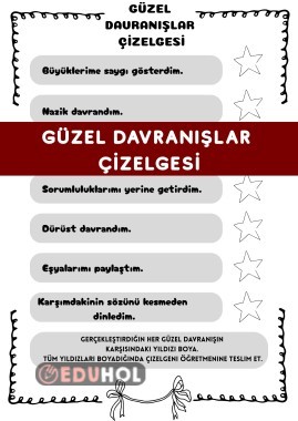 GÜZEL DAVRANIŞLAR ÇİZELGESİ