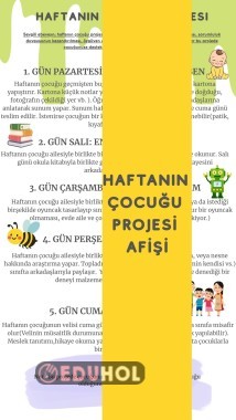 HAFTANIN ÇOCUĞU PROJESİ AFİŞ