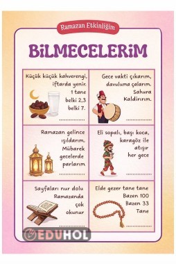 Ramazan Etkinliğim! Bilmecelerim !
