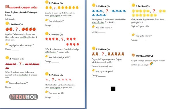 1.Sınıf Verilmeyen toplananı  bulma