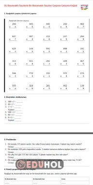 3 BASAMAKLI SAYILARLA BİR BASAMAKLI SAYILARI ÇARPMA