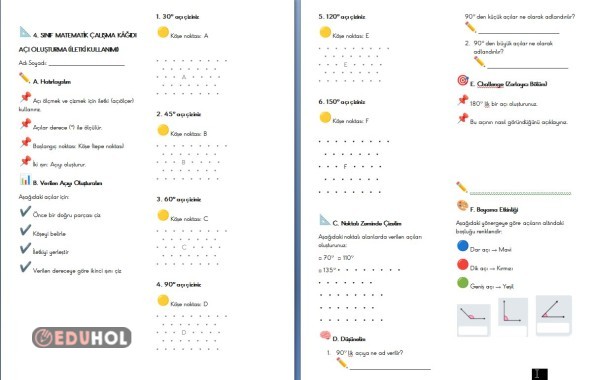 AÇILAR ÇALIŞMA KAĞIDI