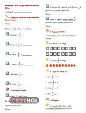 Bir çokluğun birim kesir kadarını bulma