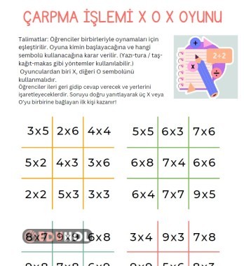 Çarpma işlemi xox  oyunu