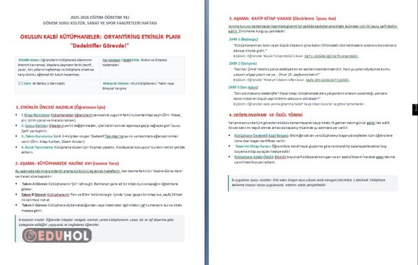 Faaliyet haftası kütüphane de oryantiring etkinliği