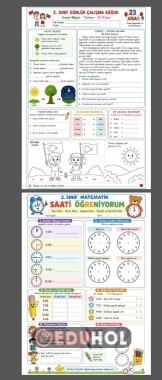 GÜNLÜK ÇALIŞMA KAĞIDI HAYAT BİLGİSİ TÜRKÇE VE MATEMATİK