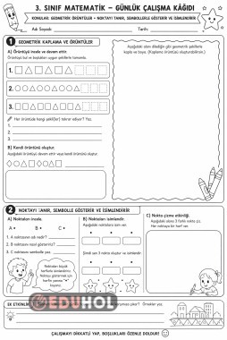 Matematik geometrik örüntü ve nokta çalışma kağıdı