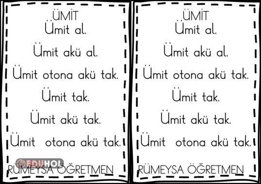 Ümit ü sesi hızlı okuma metni