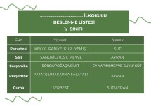 beslenme listesi