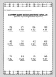 3.Sınıf Çarpma İşlemi Değerlendirme Soruları