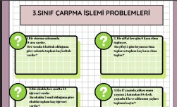 3.sınıf Çarpma İşlemi Problemleri